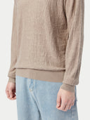 Men's Lightweight Silk Cashmere Textured Sweater Nomad - Gobi Cashmere #color_nomad