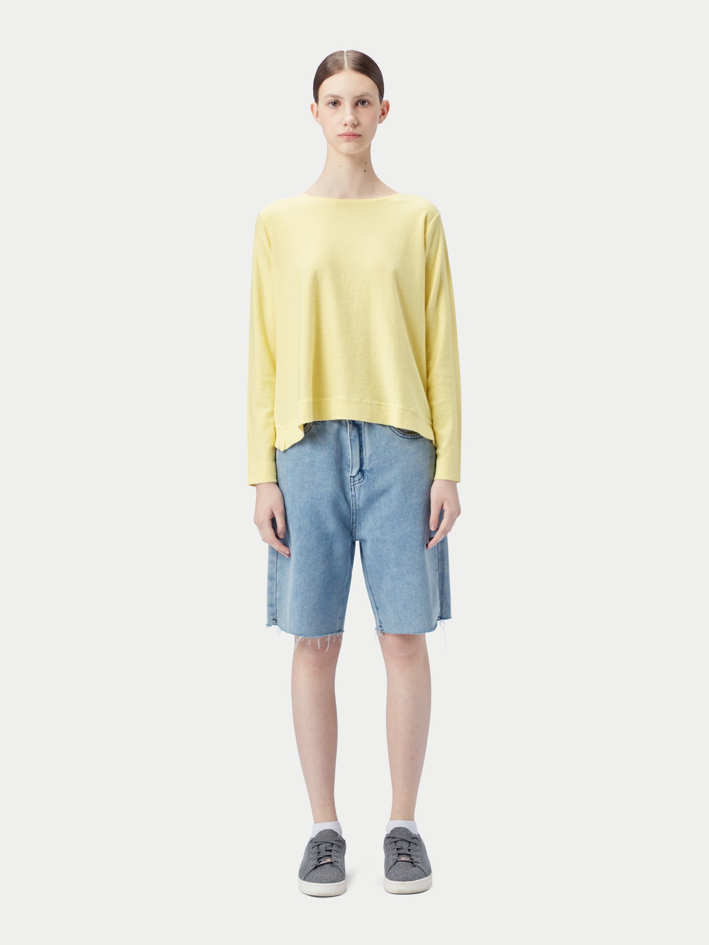 Women's Boatneck Cotton Silk Cashmere Blend Sweater Green Sheen - Gobi Cashmere