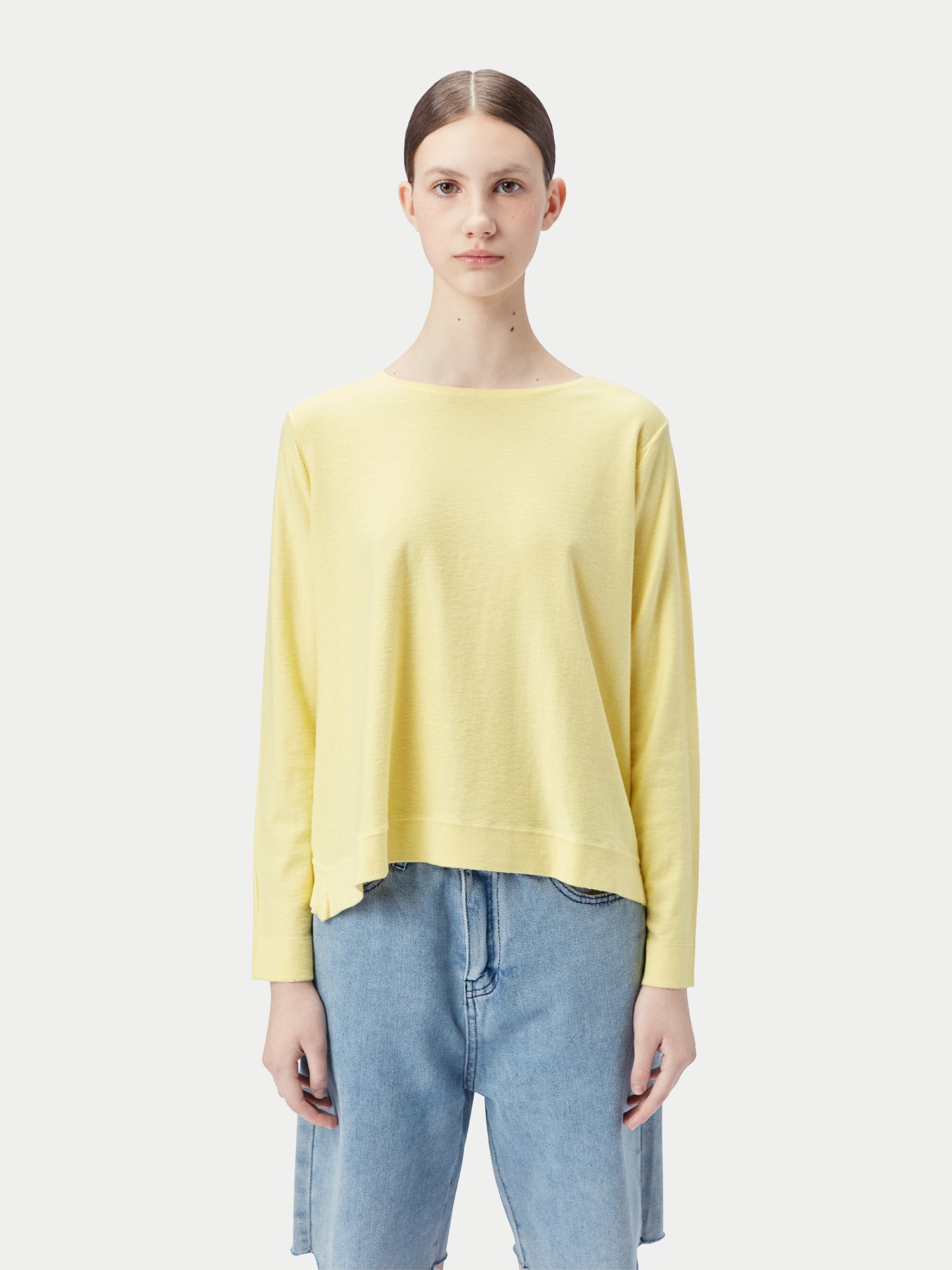 Women's Boatneck Cotton Silk Cashmere Blend Sweater Green Sheen - Gobi Cashmere