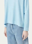 Women's Boatneck Cotton Silk Cashmere Blend Sweater Aquamarine - Gobi Cashmere #color_aquamarine