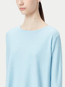 Women's Boatneck Cotton Silk Cashmere Blend Sweater Aquamarine - Gobi Cashmere #color_aquamarine