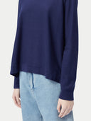 close up of a navy sweater with jeans #color_navy