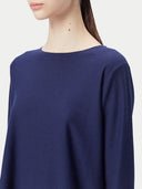 close up of a boatneck sweater #color_navy