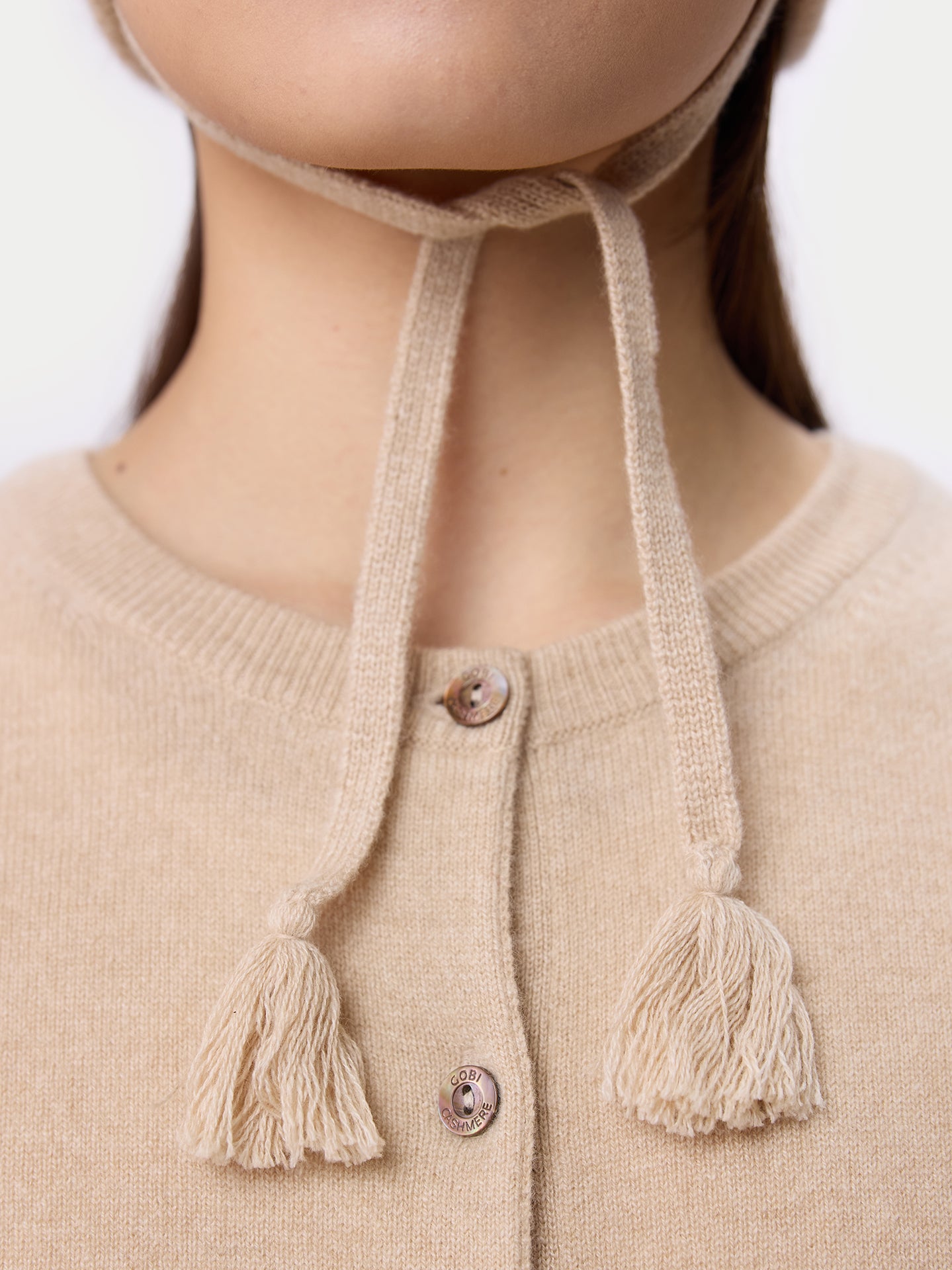 Organic Color Cashmere Ultimate Warmth Knit Tie Hat