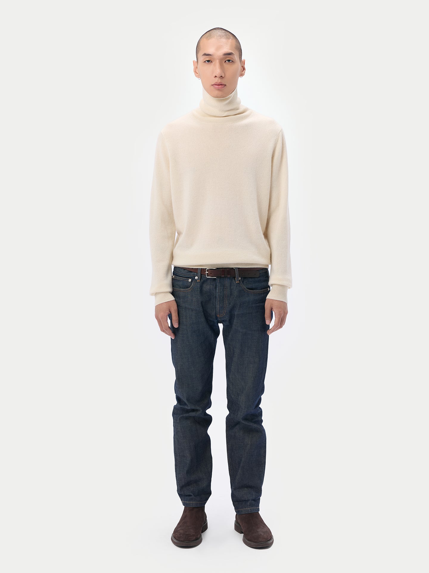 Organic Color Cashmere Essential Turtle Neck Sweater