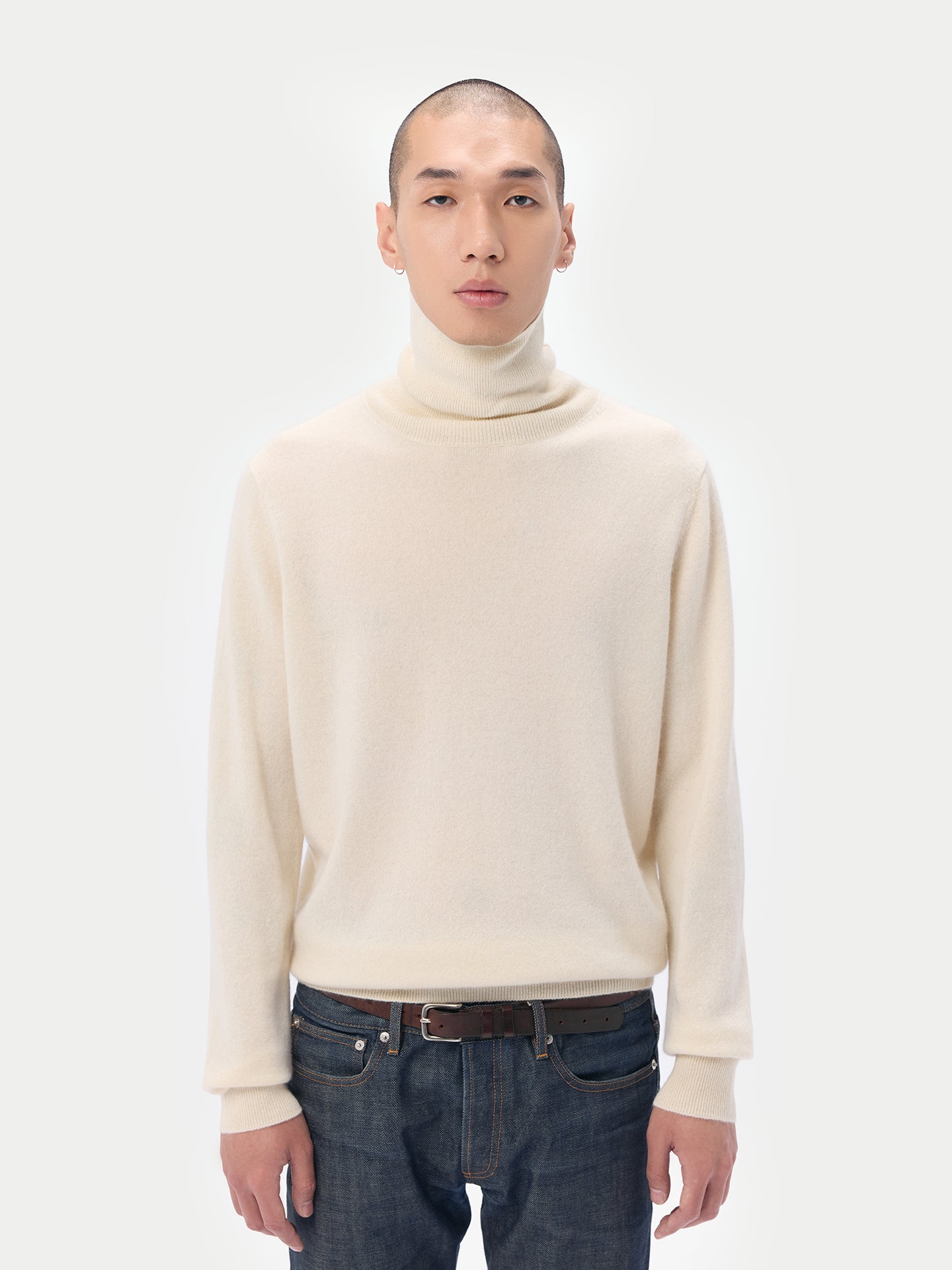 Organic Color Cashmere Essential Turtle Neck Sweater