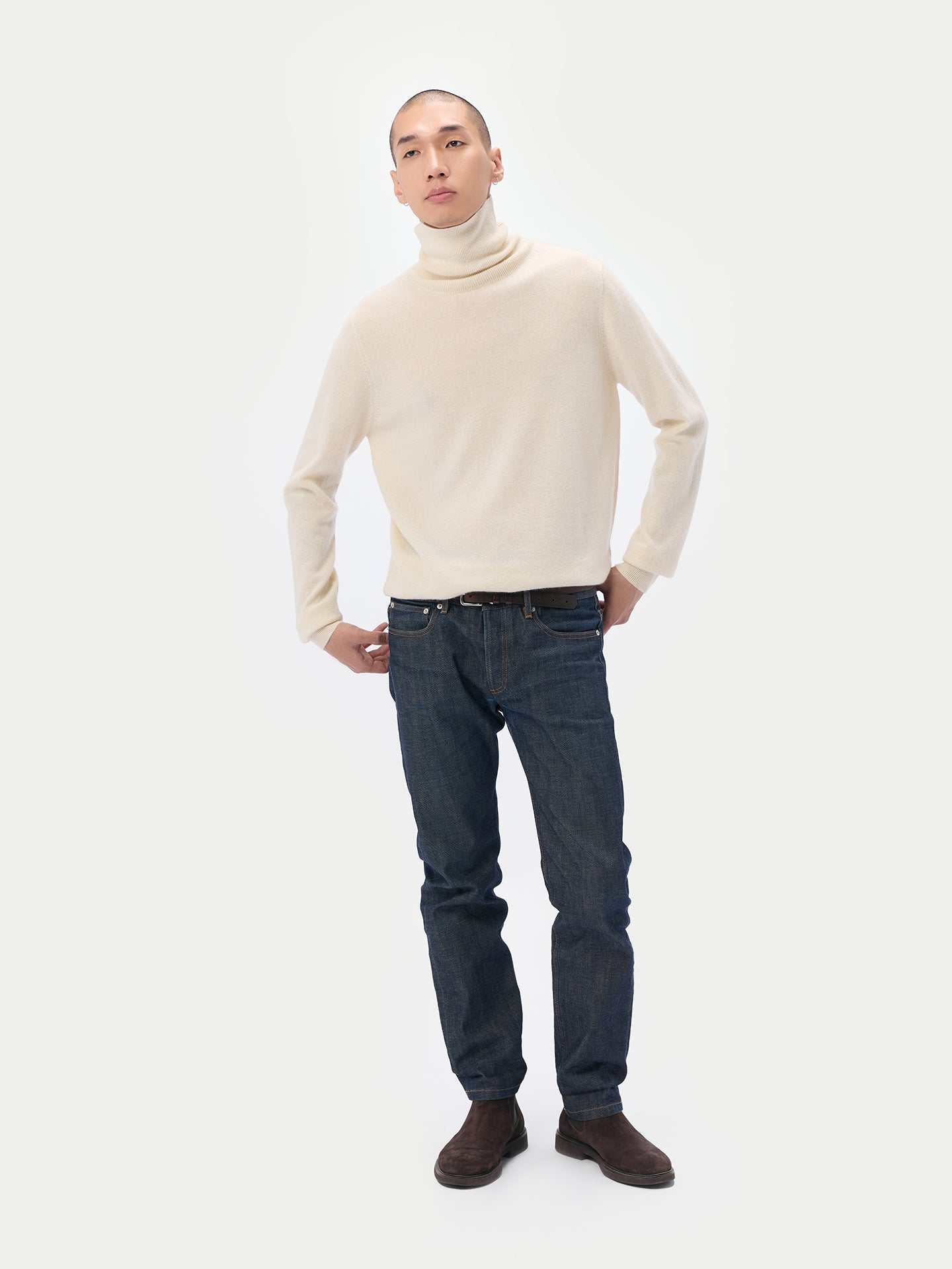 Organic Color Cashmere Essential Turtle Neck Sweater