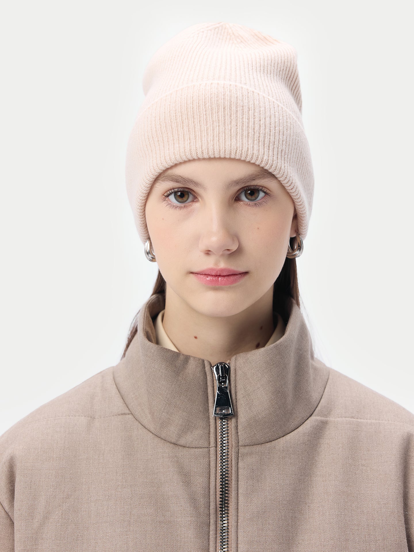 Cashmere Rib Knit Beanie