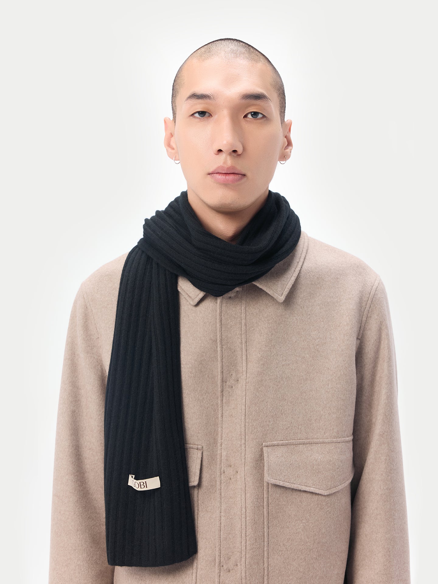 Cashmere Rib Knit Scarf