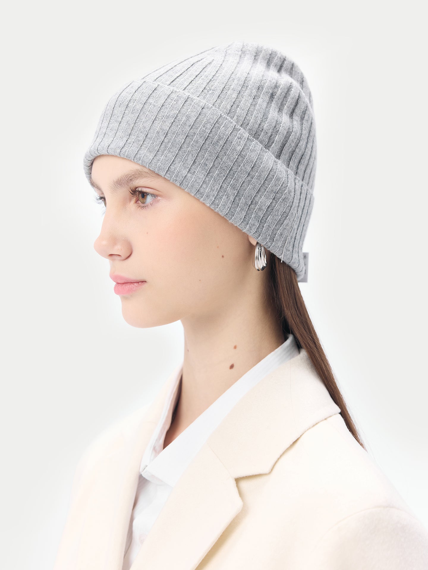 Cashmere Rib Knit Hat