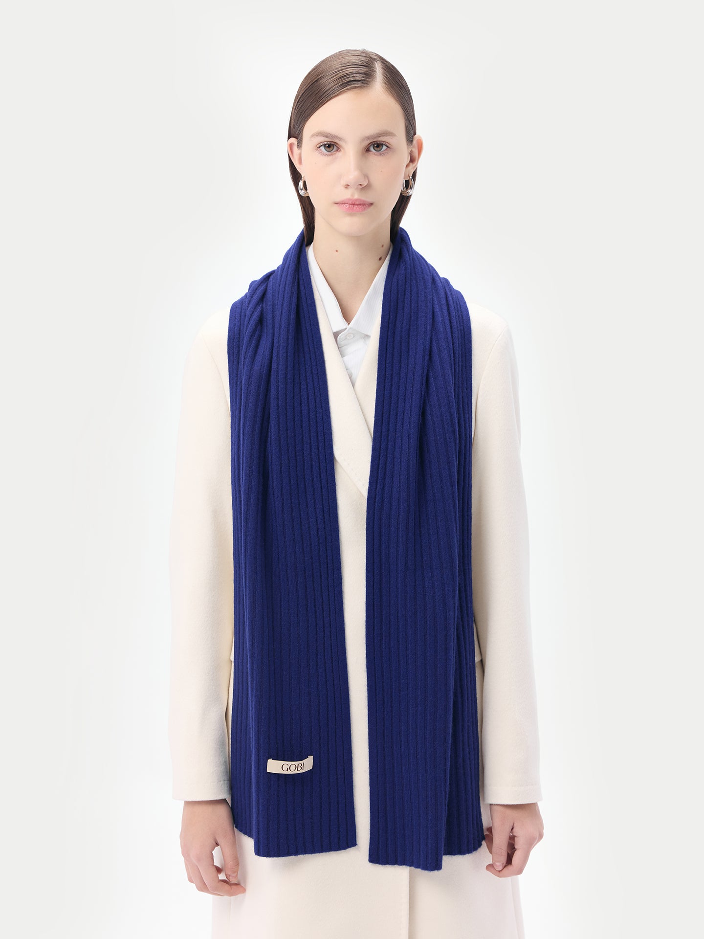 Cashmere Rib Knit Scarf