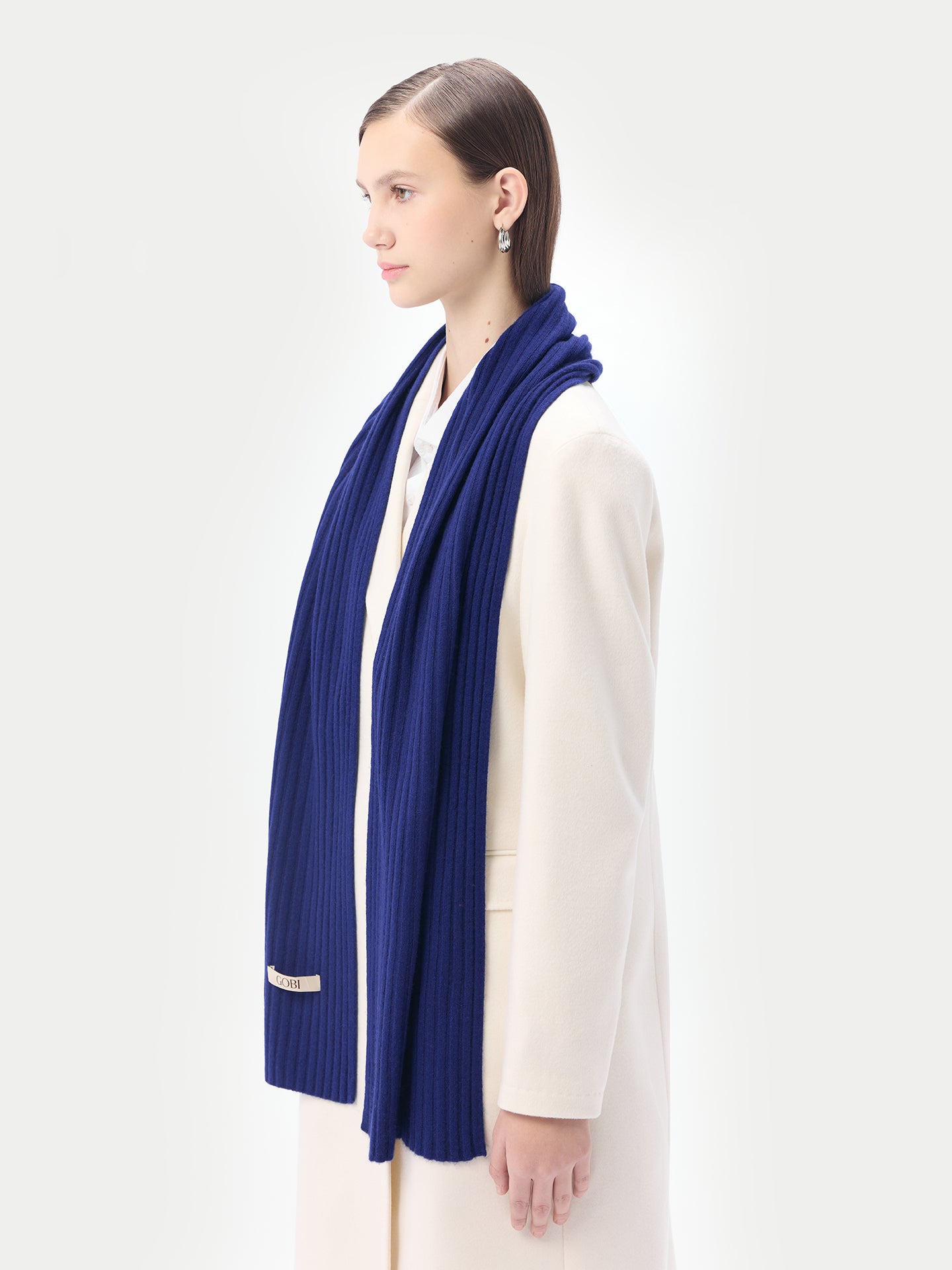 Cashmere Rib Knit Scarf