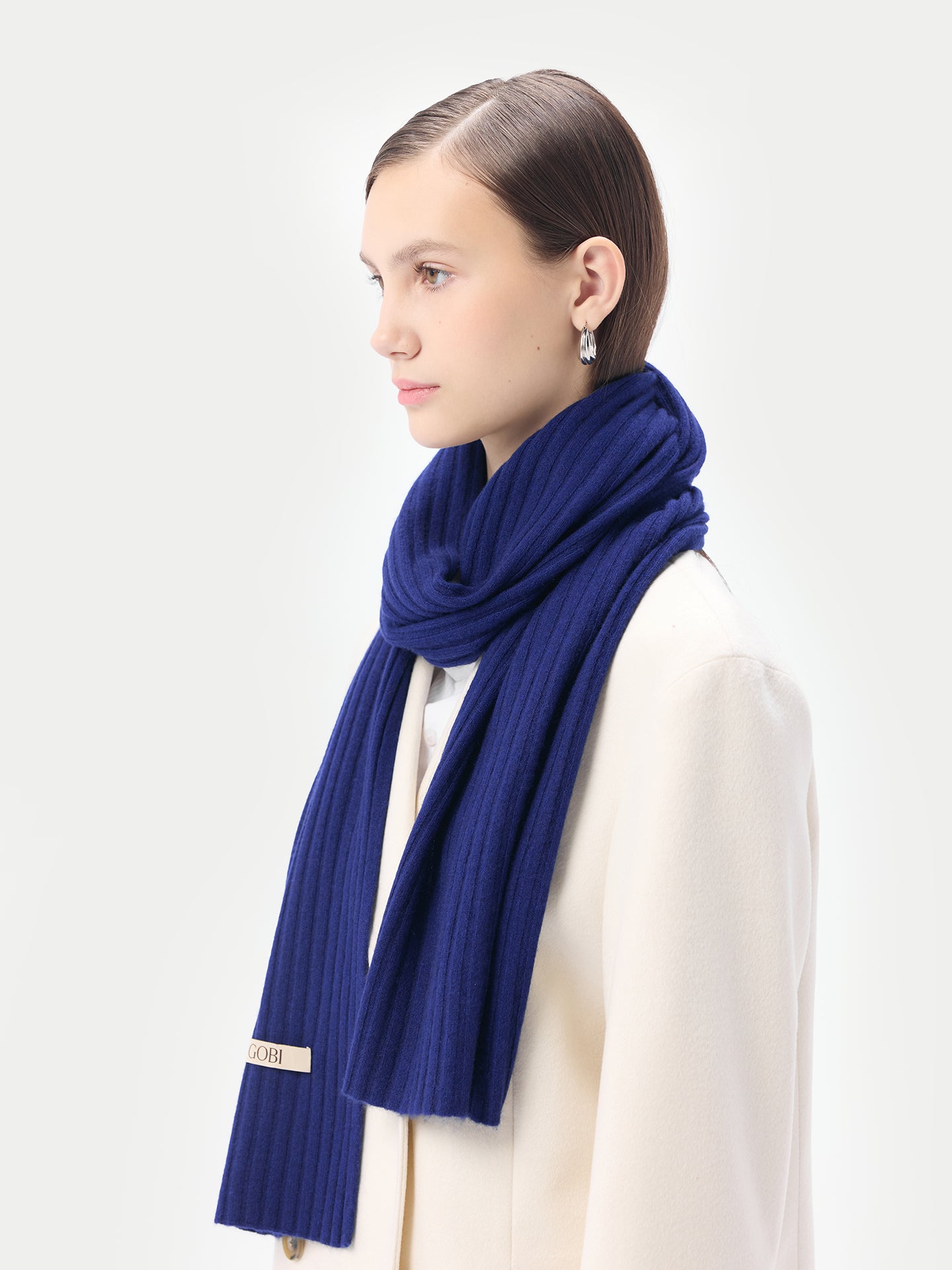 Cashmere Rib Knit Scarf