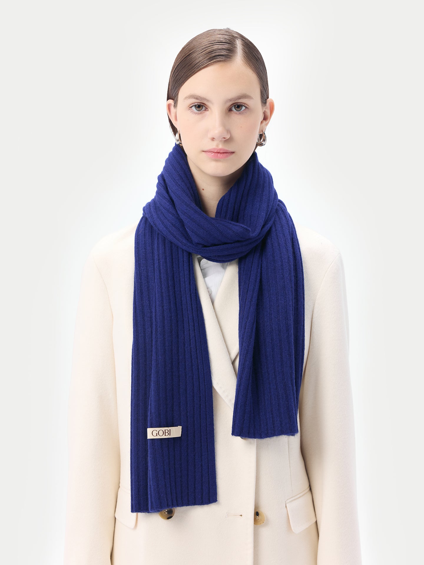 Cashmere Rib Knit Scarf