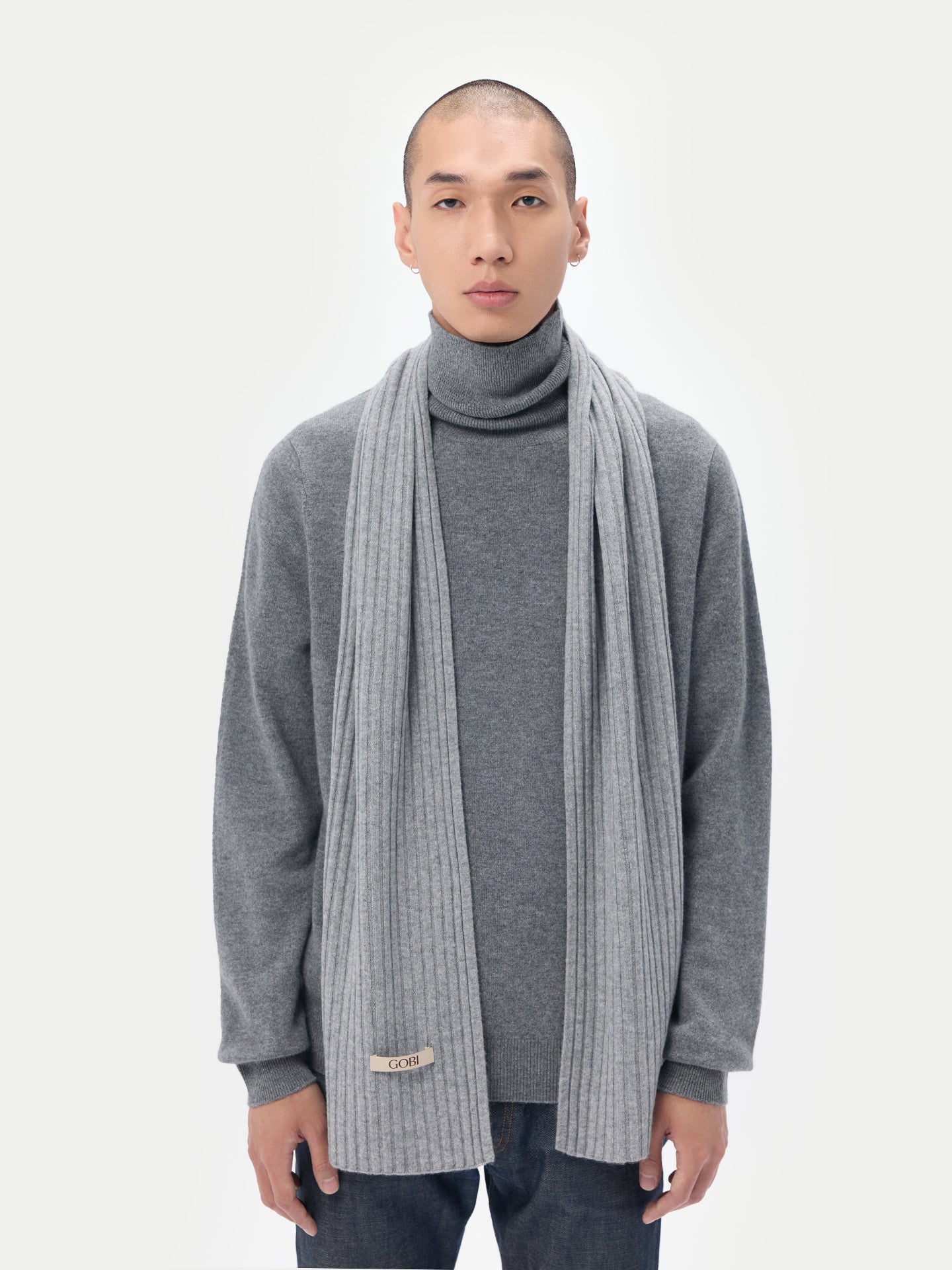 Cashmere Rib Knit Scarf