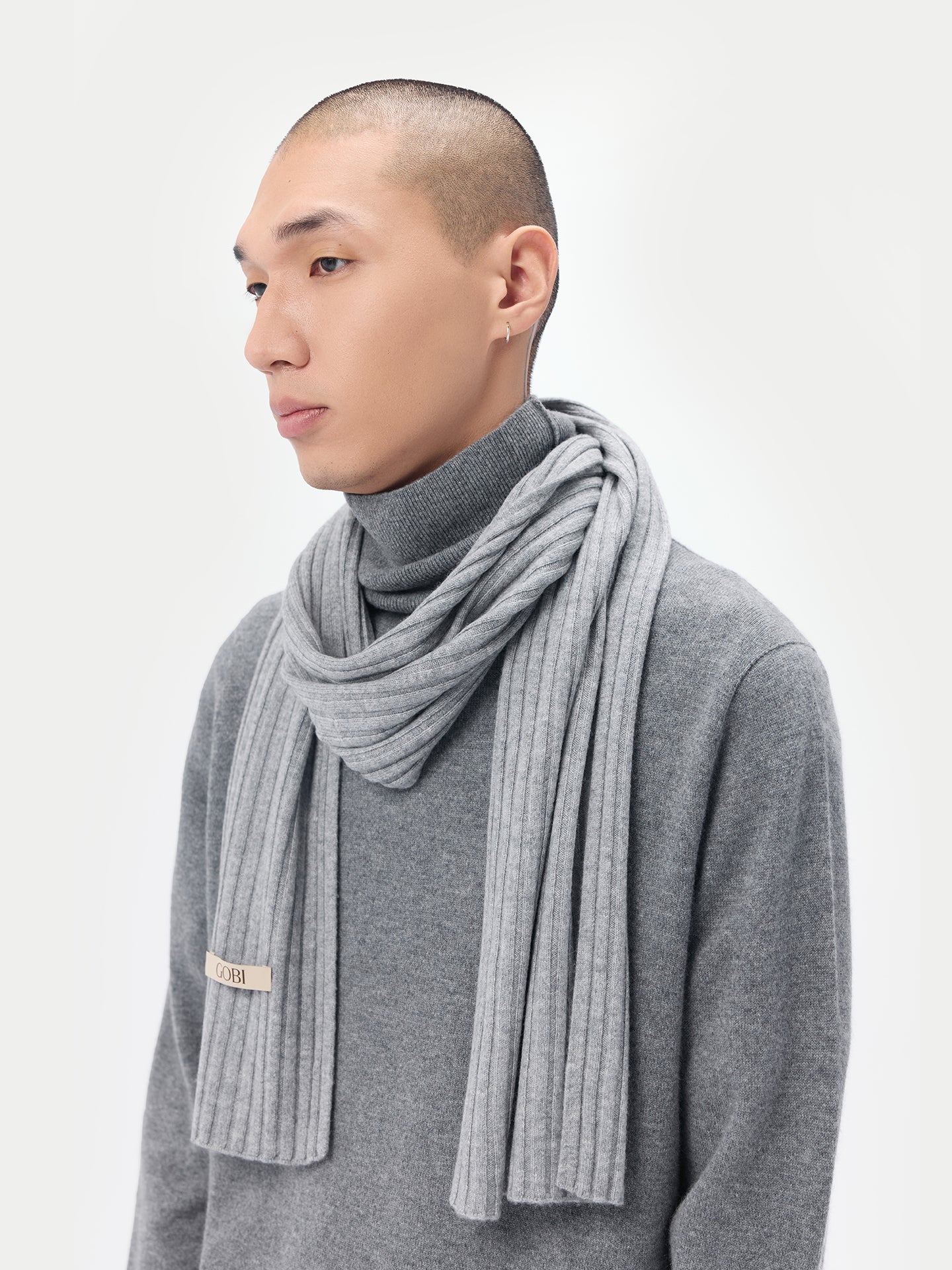 Cashmere Rib Knit Scarf