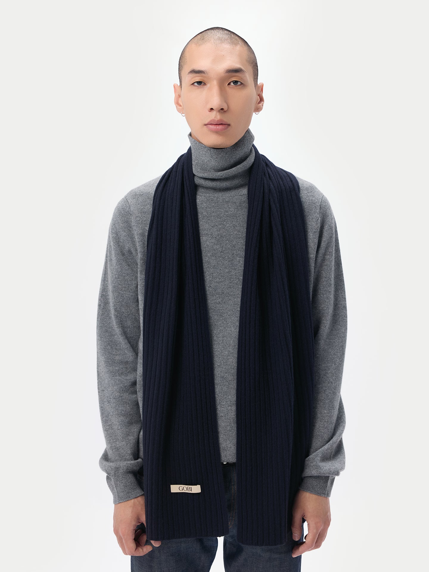 Cashmere Rib Knit Scarf