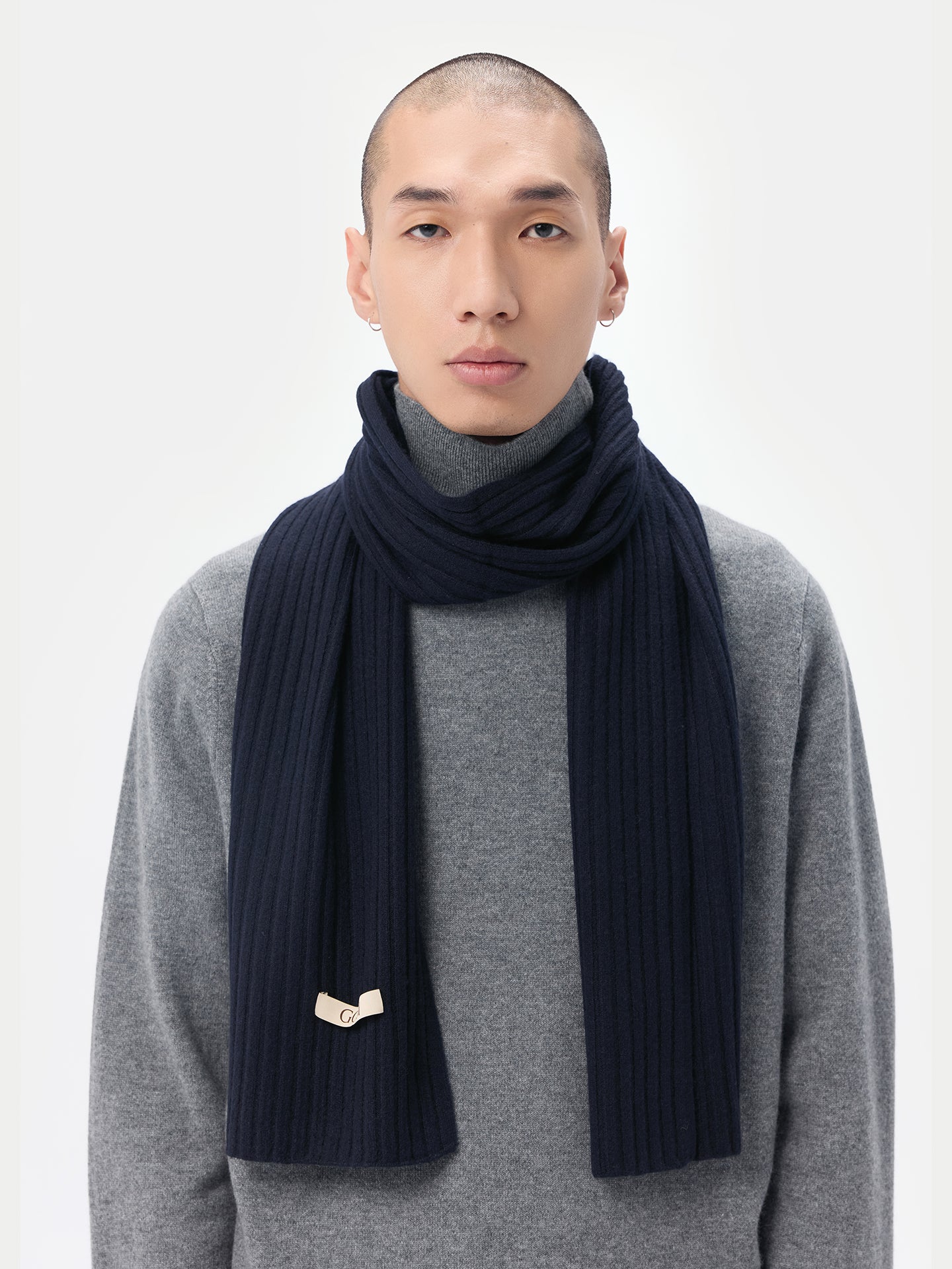 Cashmere Rib Knit Scarf