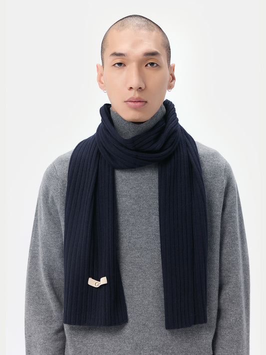 Cashmere Rib Knit Scarf