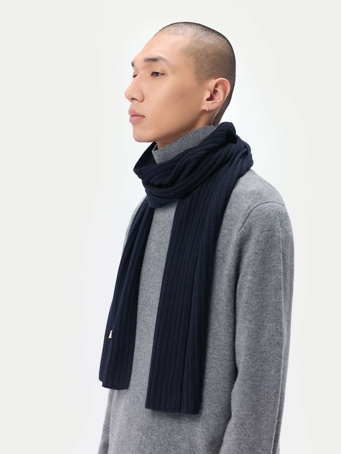 Cashmere Rib Knit Scarf