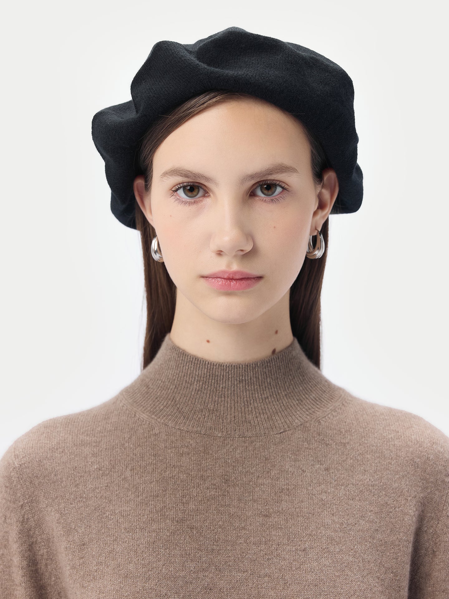 Cashmere Jersey Knit Beret