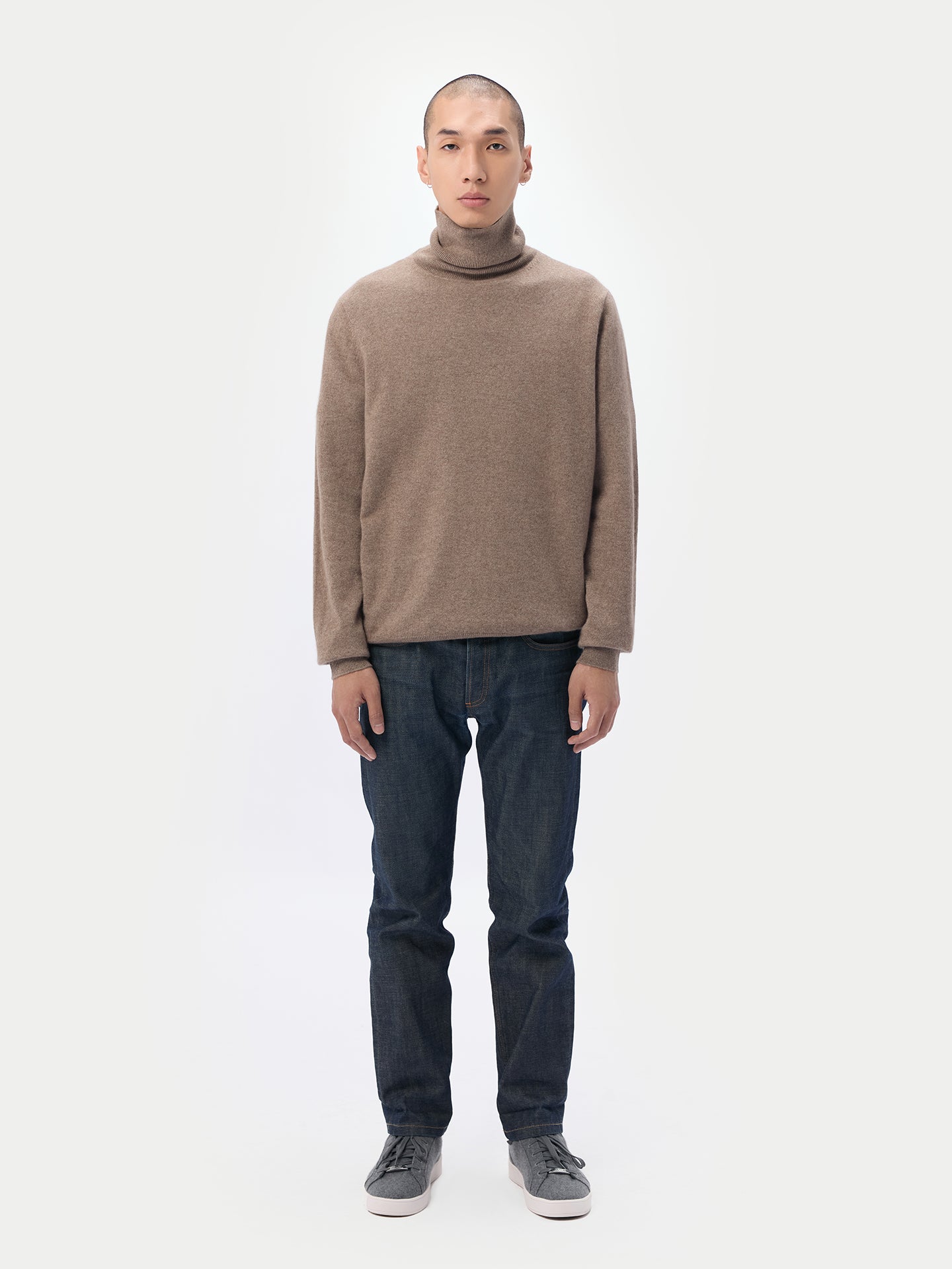 Organic Cashmere Color Essential Turtle Neck Sweater