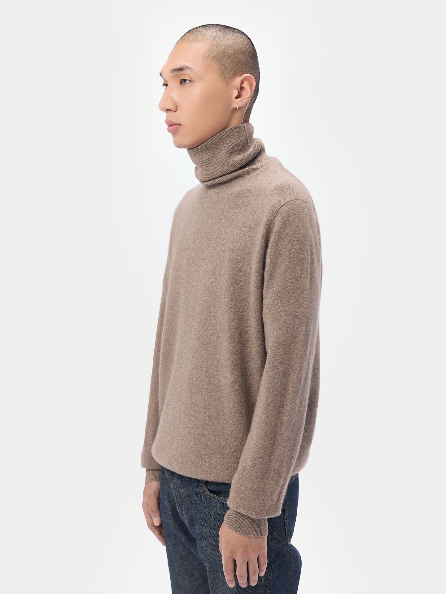 Organic Cashmere Color Essential Turtle Neck Sweater