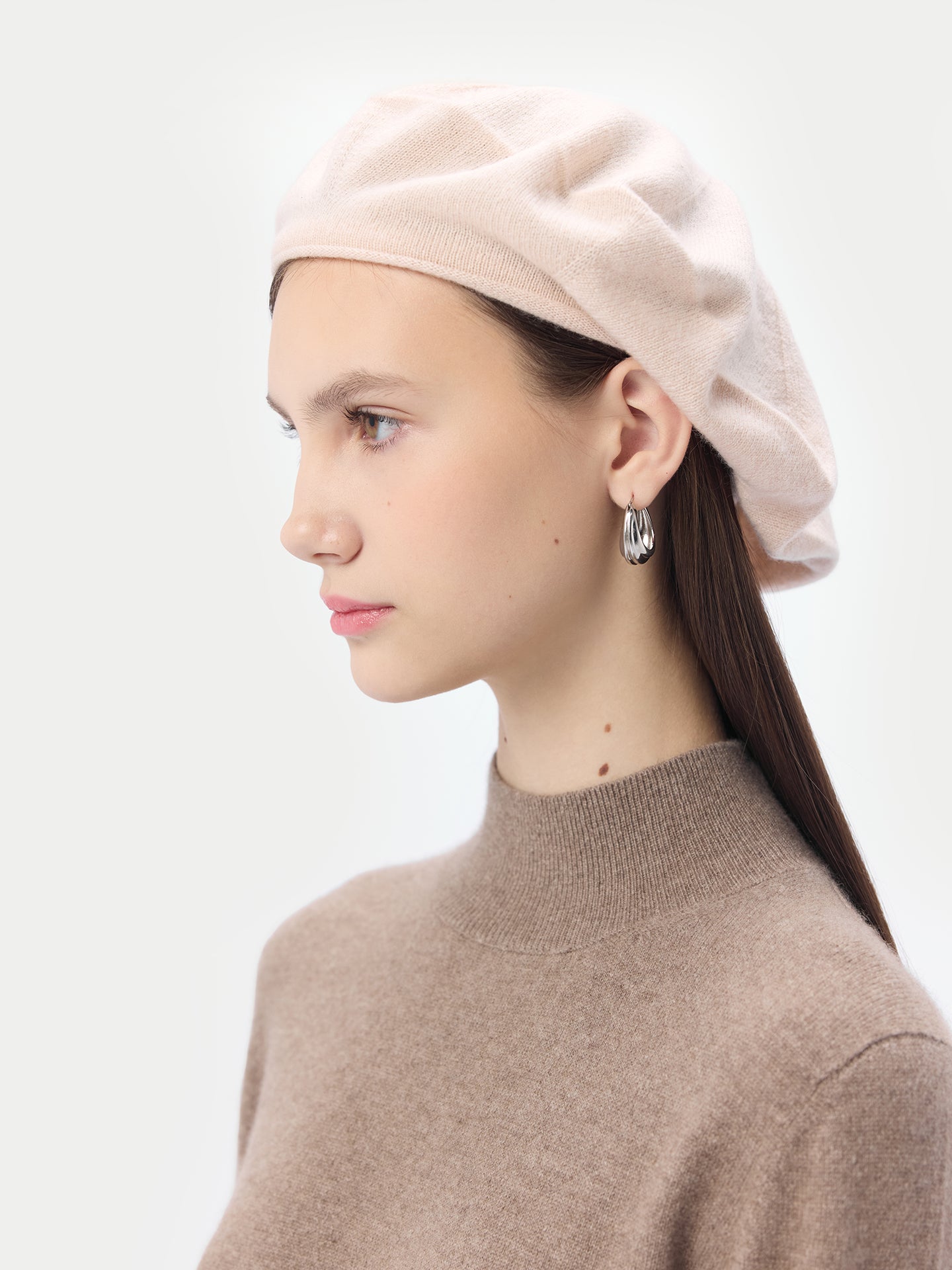 Cashmere Jersey Knit Beret