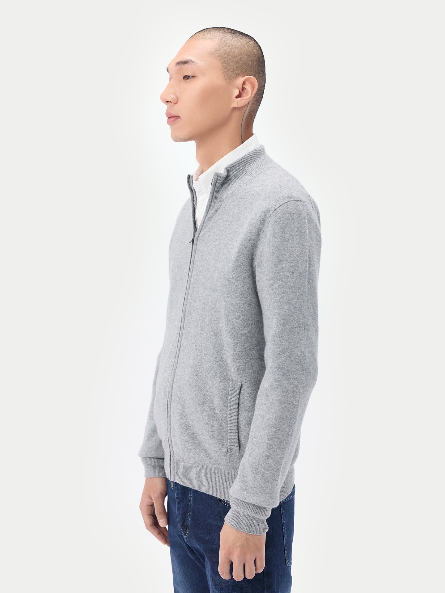 Full-Zip Cashmere Cardigan