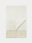 White scarf with fringe on a white background #color_off-white