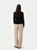 Essential Cashmere Crewneck Cardigan Black - Gobi Cashmere #color_black