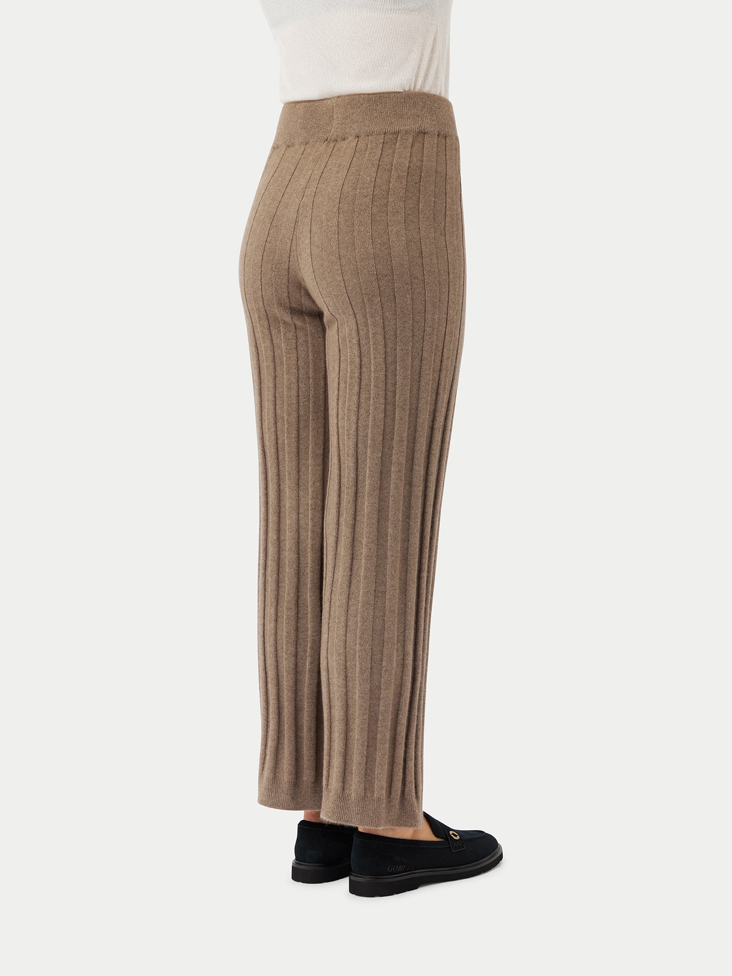 Organic Color Textured Knit Cashmere Pants