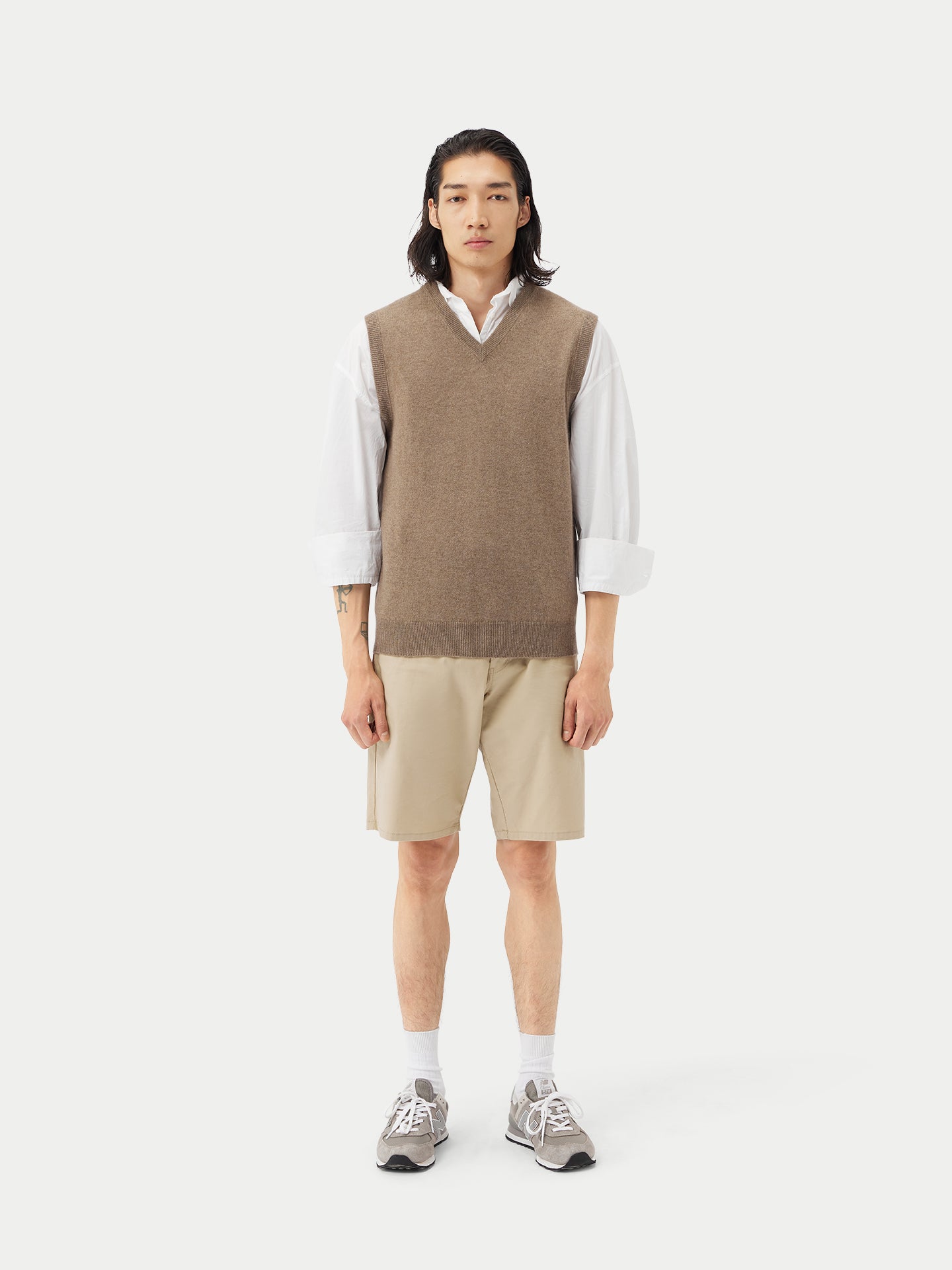 Men's Cashmere Vest Taupe - Gobi Cashmere