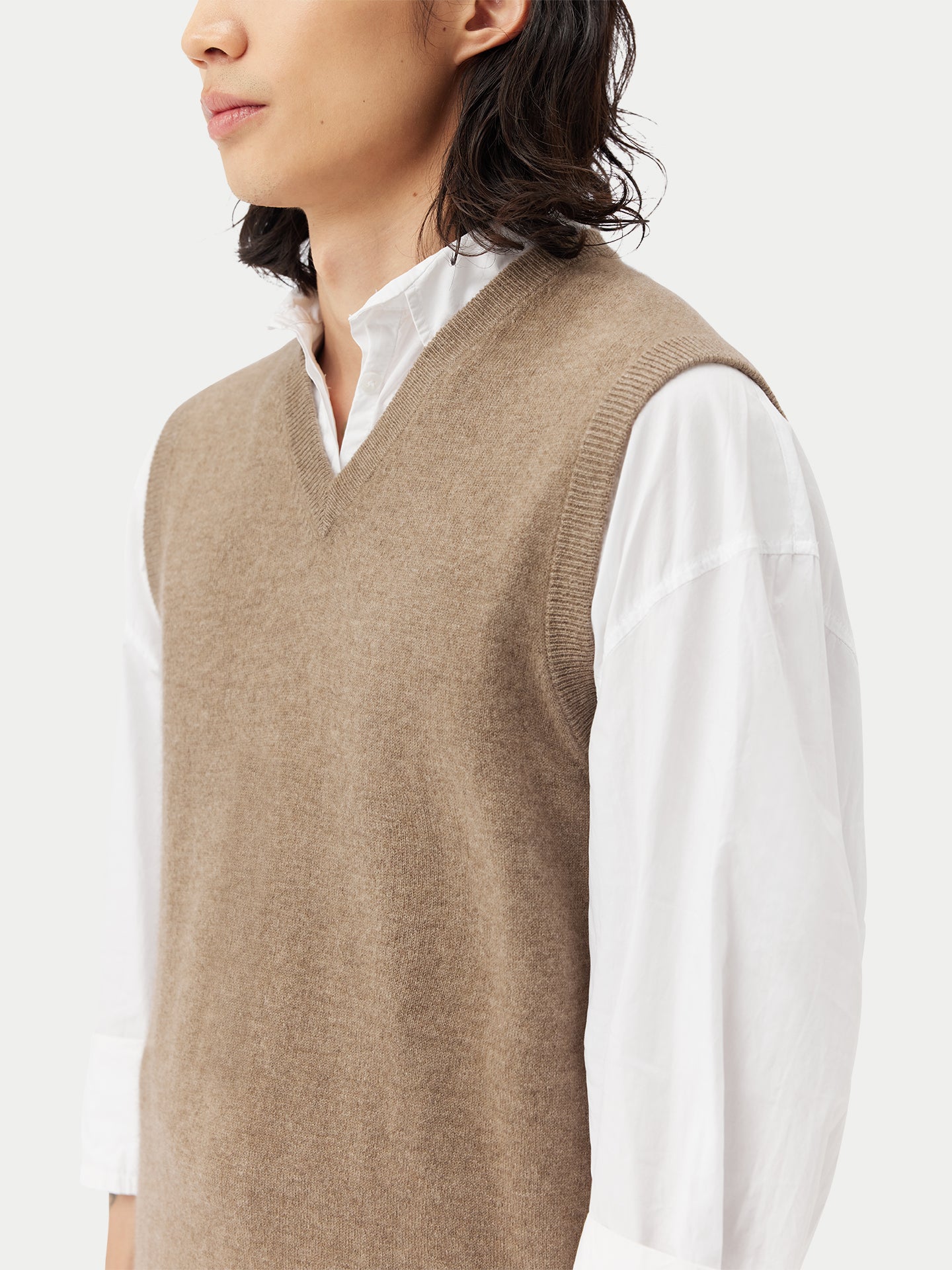 Men's Cashmere Vest Taupe - Gobi Cashmere