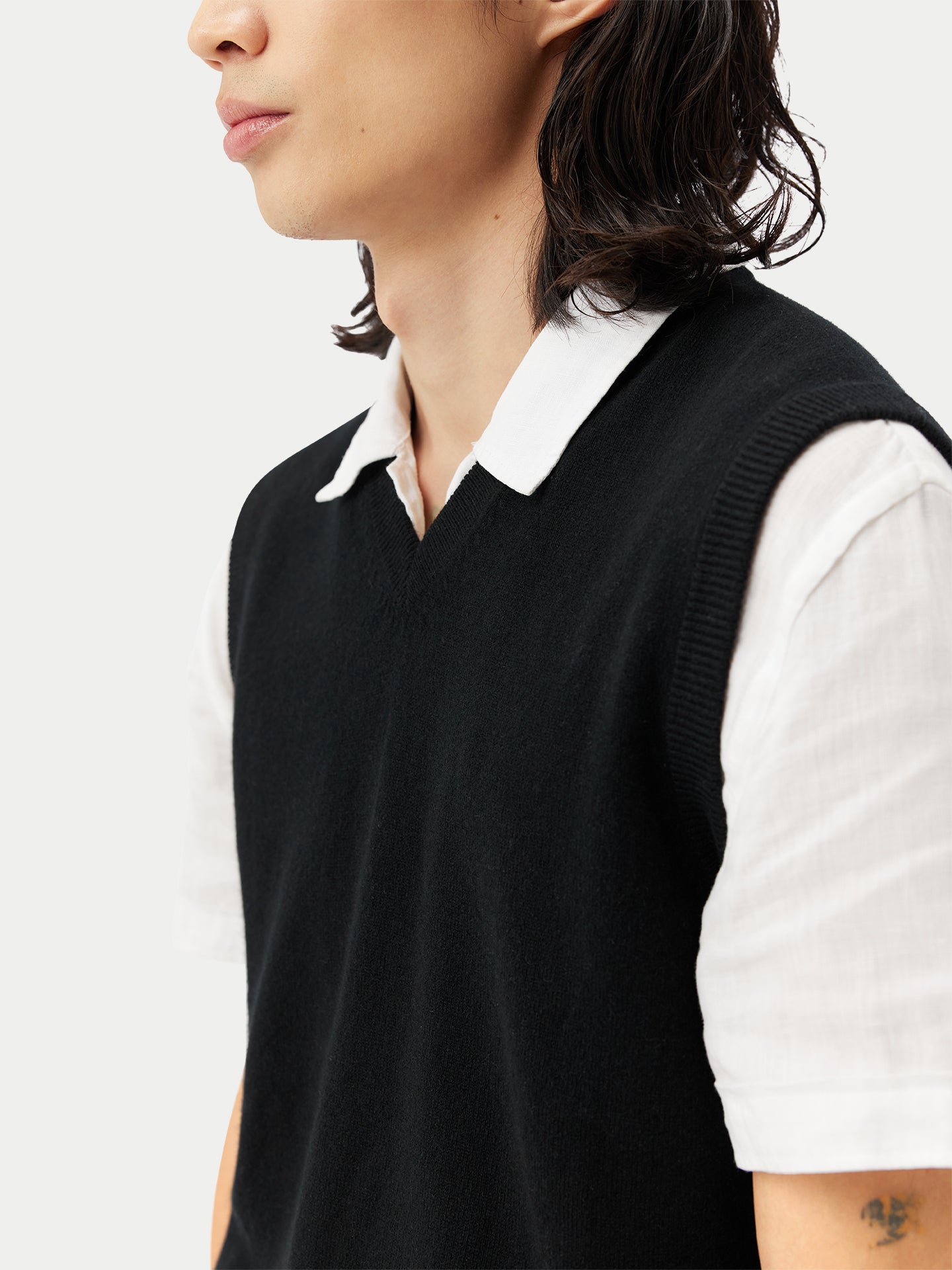 Men's Cashmere Vest Black - Gobi Cashmere