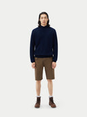 Men's Cashmere Mock Neck Sweater Navy - Gobi Cashmere #color_navy