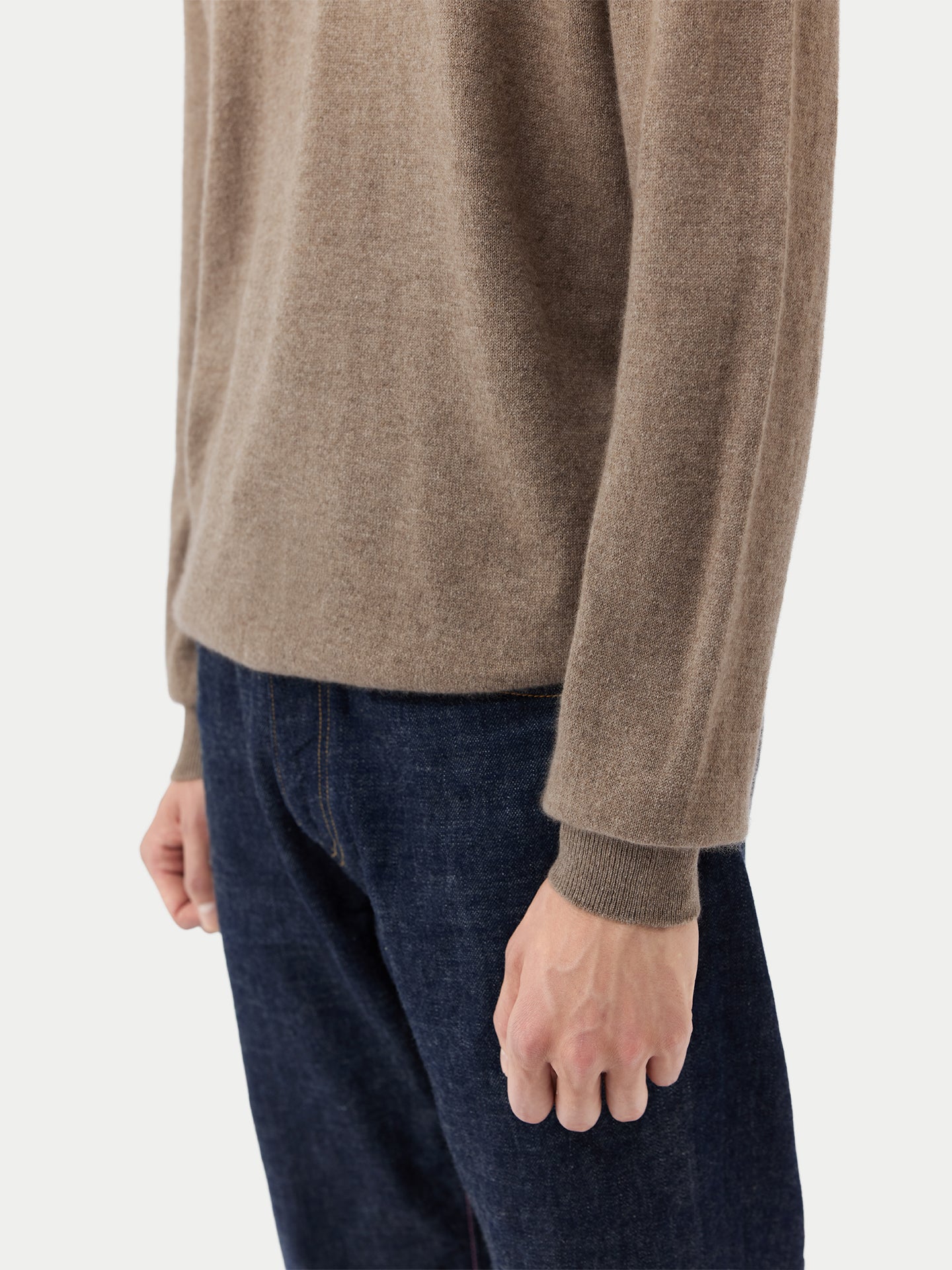 Organic Cashmere Color Half-Zip Sweater