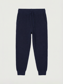 Navy cashmere jogger on a white background #color_navy-blazer