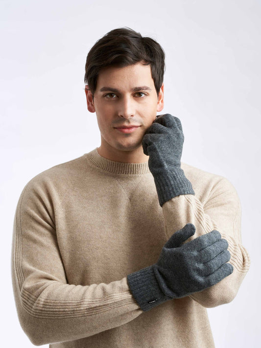 Men's Cashmere Gloves Dim Gray - Gobi Cashmere