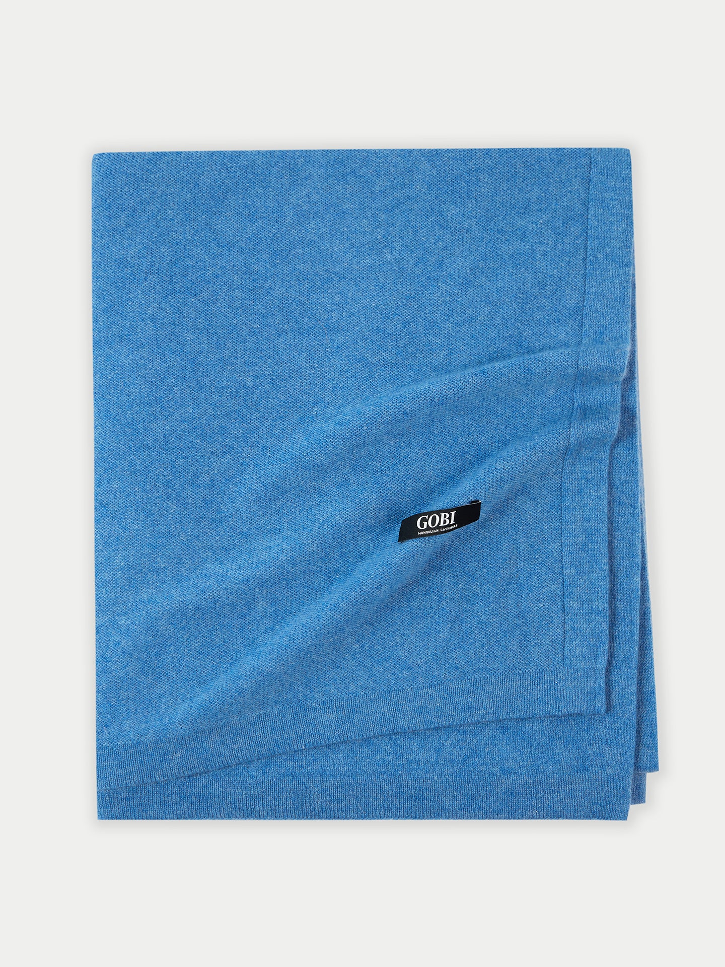 Cashmere Jersey Knit Blanket Blue  - Gobi Cashmere