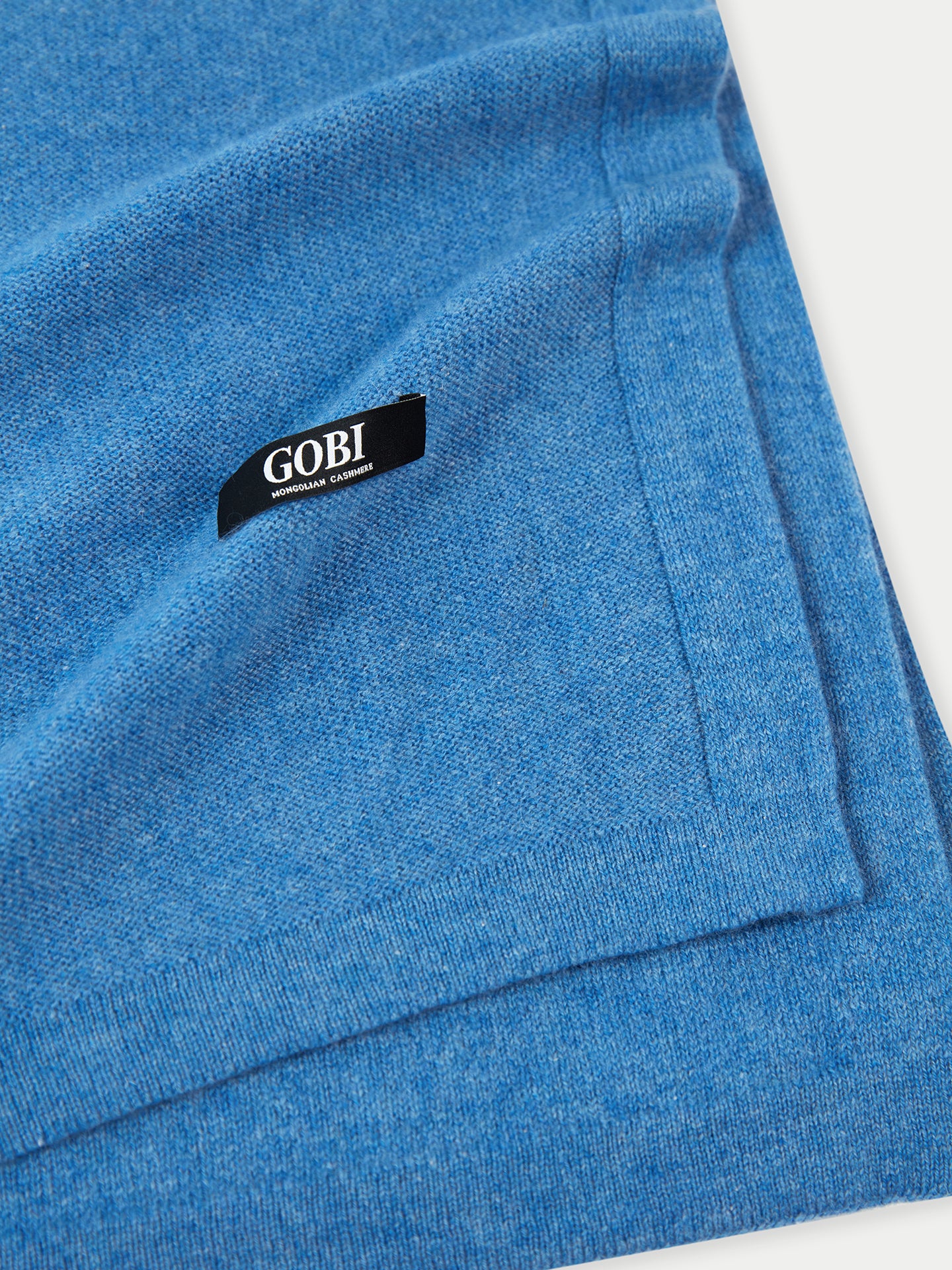 Cashmere Jersey Knit Blanket Blue  - Gobi Cashmere