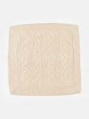 Beige knitted pillowcase with cable pattern on a white background #color_beige