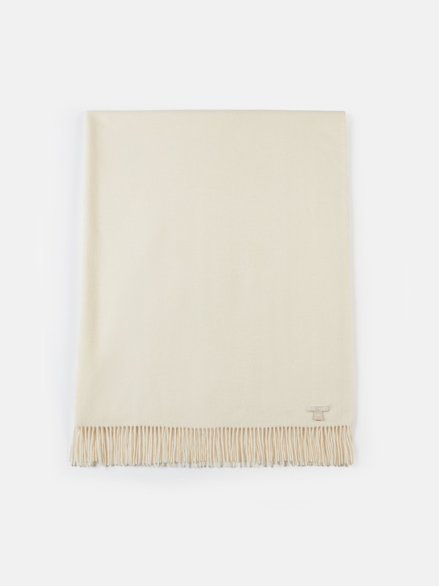 Organic Color Cashmere Large Blanket With Fringe