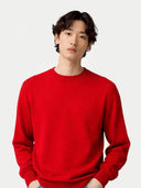 Essential Crewneck Cashmere Sweater Haute Red - Gobi Cashmere #color_haute-red