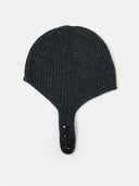 a dark gray cashmere aviator cap on a white background #color_charcoal
