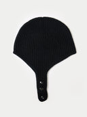 a black cashmere aviator cap on a white background #color_black