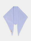 Light blue triangle scarf on a white background.  #color-cashmere-blue