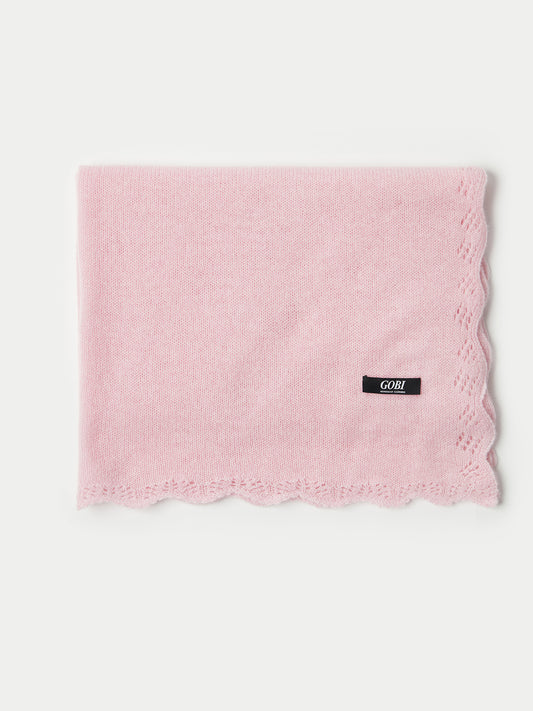 Kids Cashmere Ajour Baby Blanket Almond Blossom - Gobi Cashmere