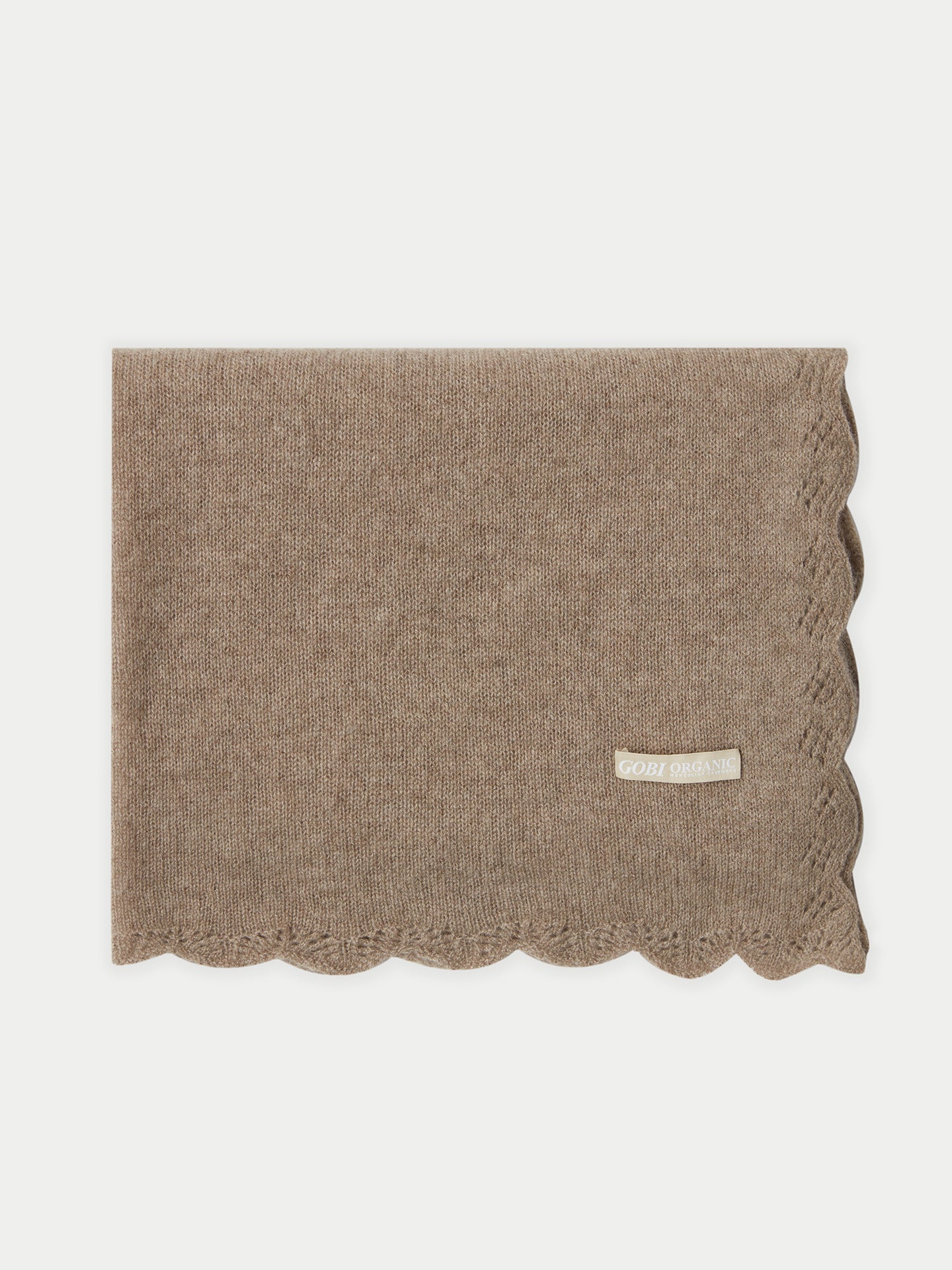 Organic Colour Cashmere Ajour Baby Blanket Taupe - Gobi Cashmere
