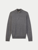 Gray sweater with a quarter zip on a light gray background #color_dim-gray